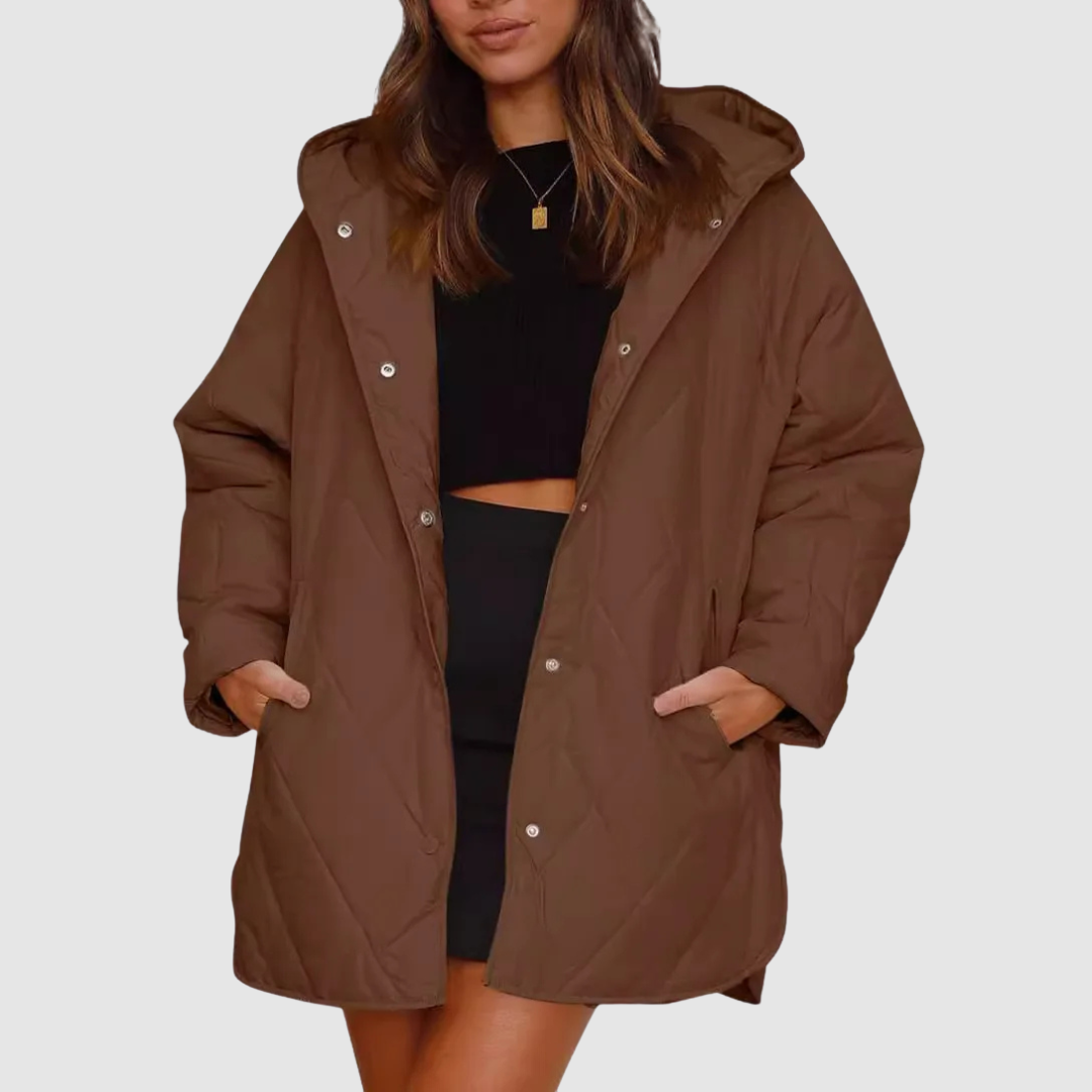 Kristýna – Oversize zimný kabát s kapucňou