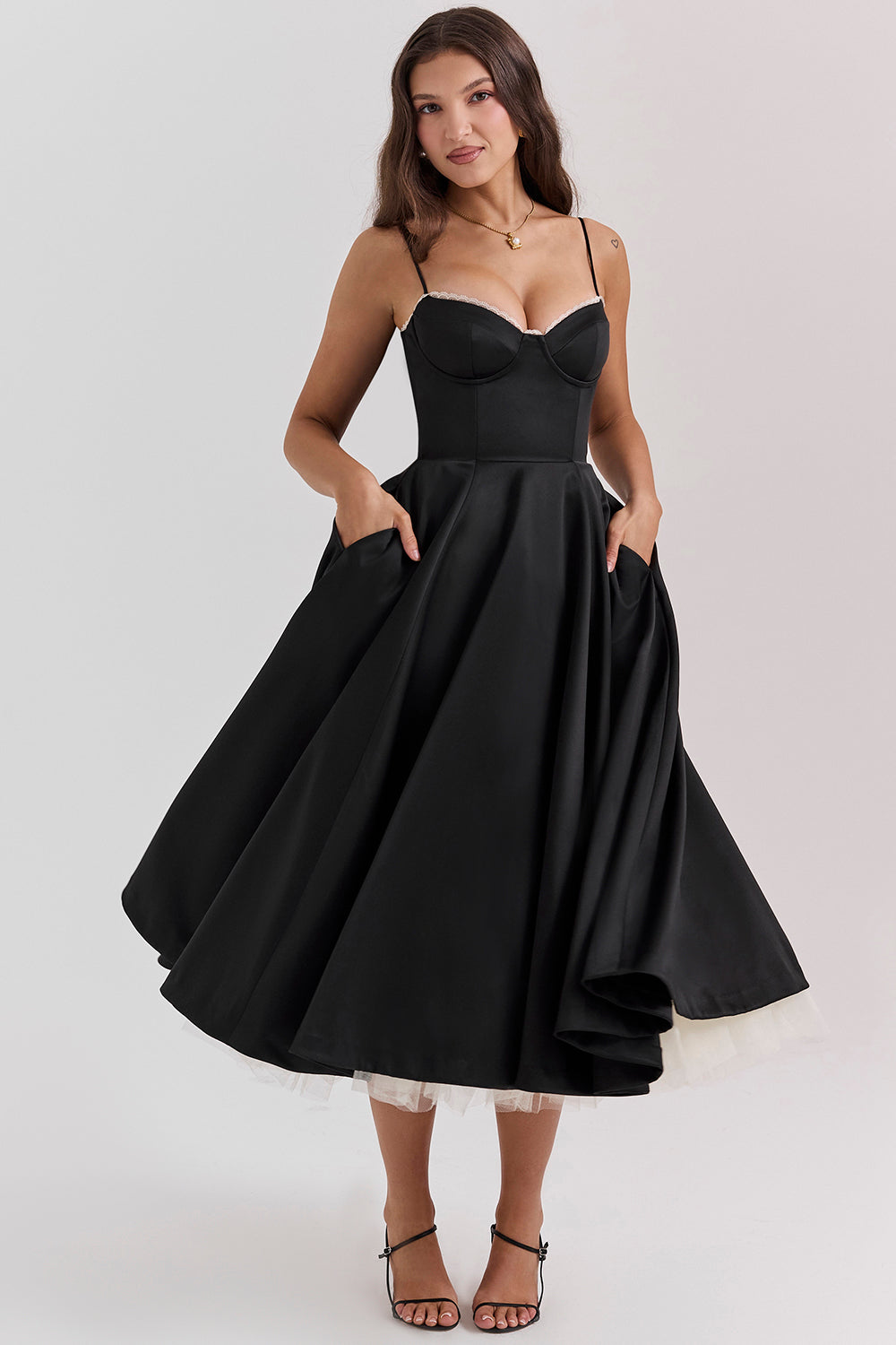 Virginia | Elegantné práškovoružové midi šaty
