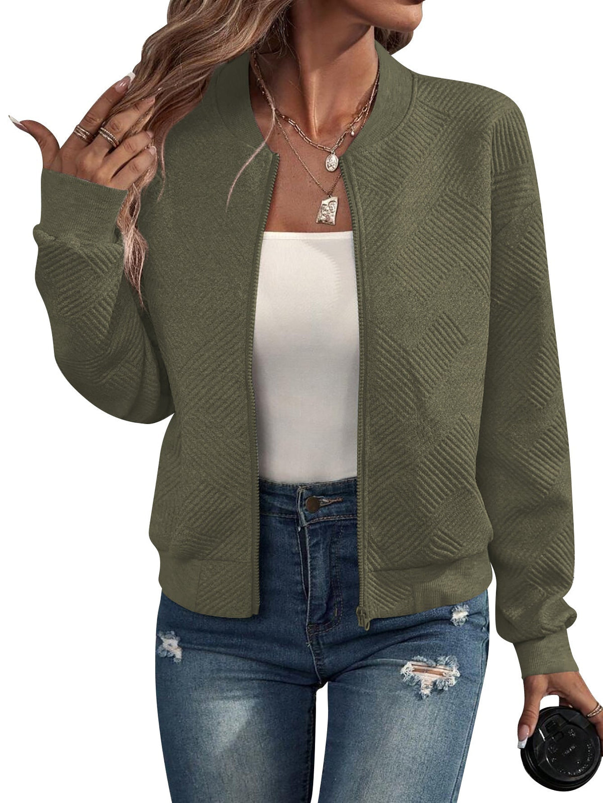 Dora – Štruktúrovaná bomber bunda na zips