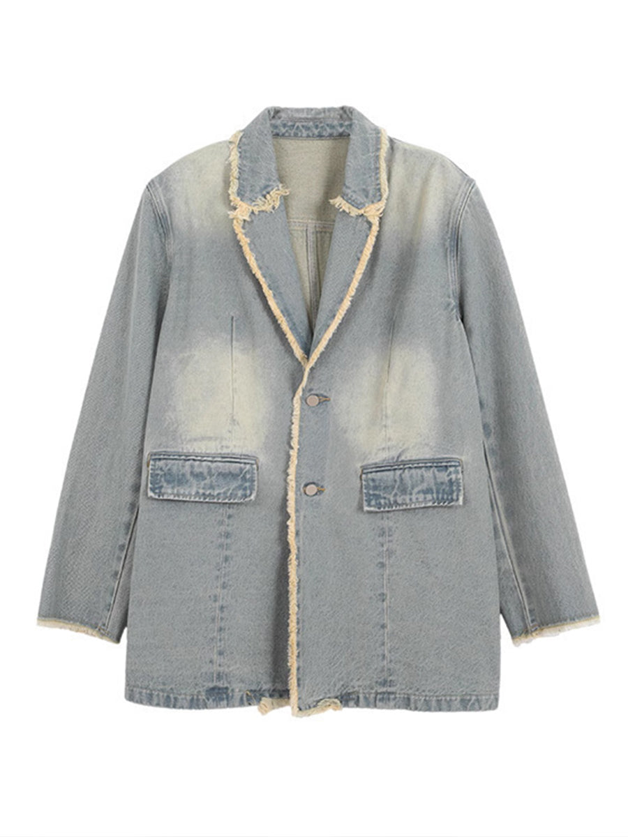 Hannah | Oversize sako vo vintage štýle s neobšitými okrajmi