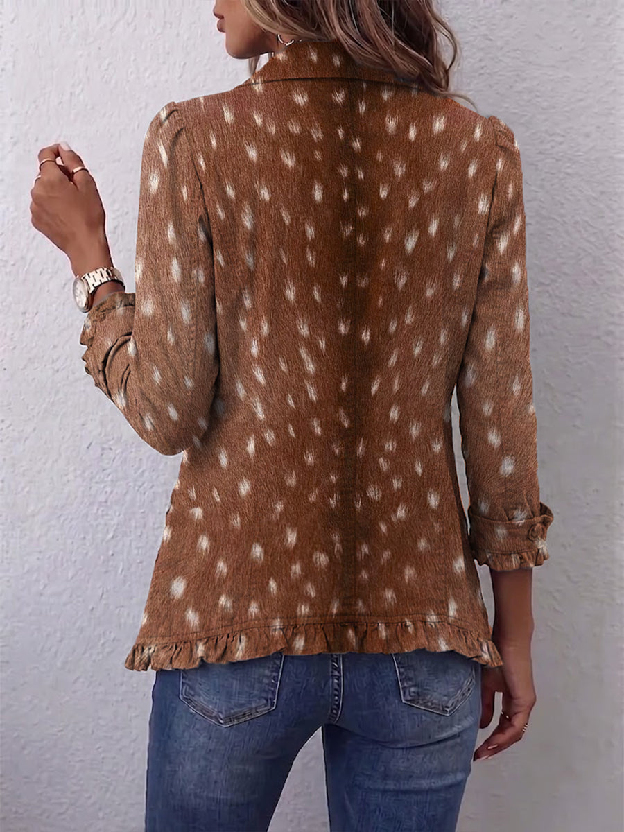 Layla | Boho bunda so zvieracím vzorom a volánikmi