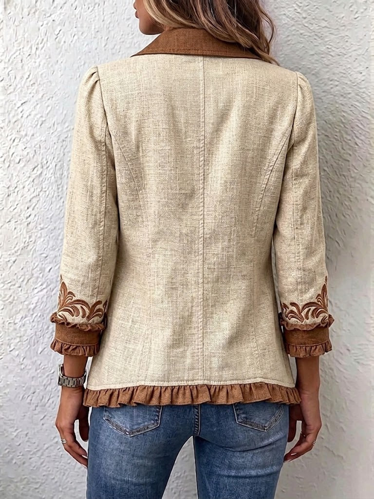 Scarlett | Vintage boho kvetinová bunda s volánikmi
